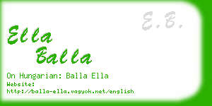 ella balla business card